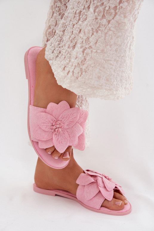 isocèle Pantoufles pour femmes Avec des décorationsi avec des motifs florauxami couleur rose Elzoria