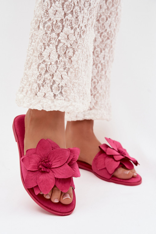 isocèle Pantoufles pour femmes Avec des décorationsi avec des motifs florauxami couleur rose Elzoria