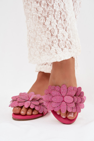 Chaussons pour femmes couleur rose avec décoration Grelora 2