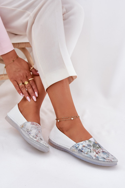 Ballerines avec des écrits Il fautciejka T1930-38 couleur blanche