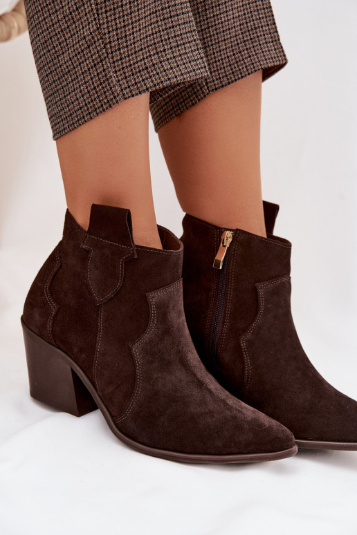 bottes style coÀboyActivéturalnego en daimu Zazoo 3153 CzekoladoÀe