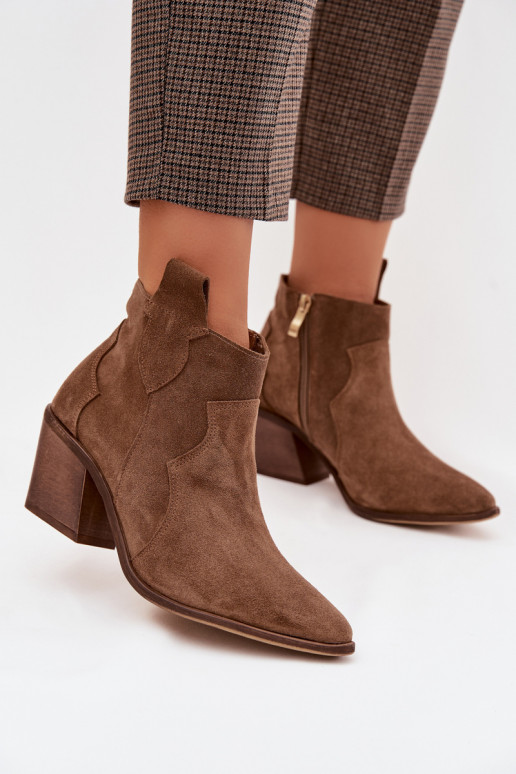 bottes style coÀboyActivéturalnego en daimu Zazoo 3153 couleur kaki