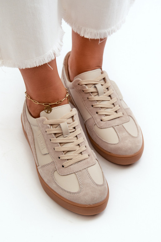 Peau en daim Chaussures modèle baskets Féminin Vinceza 7933 couleur grise