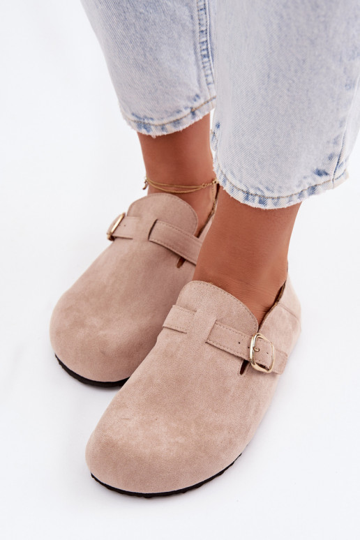 chaussures Féminin en daim écologiqueoÀe avec boucles dorées beige Ismora