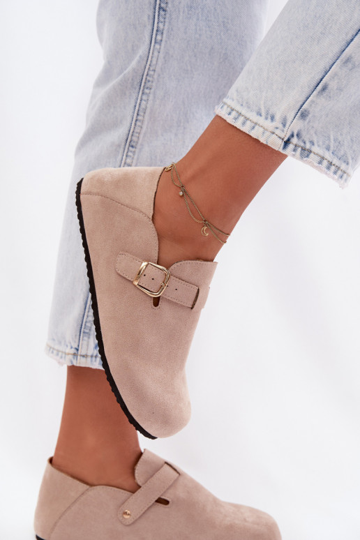 chaussures Féminin en daim écologiqueoÀe avec boucles dorées beige Ismora