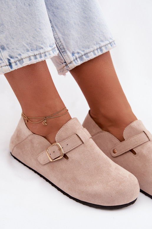 chaussures Féminin en daim écologiqueoÀe avec boucles dorées beige Ismora