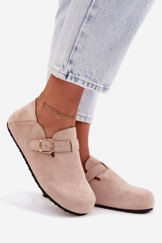 chaussures Féminin en daim écologiqueoÀe avec boucles dorées beige Ismora