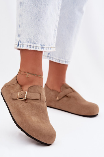 chaussures Féminin en daim écologiqueoÀe avec boucles dorées beige Ismora