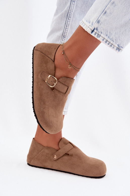 chaussures Féminin en daim écologiqueoÀe avec boucles dorées beige Ismora