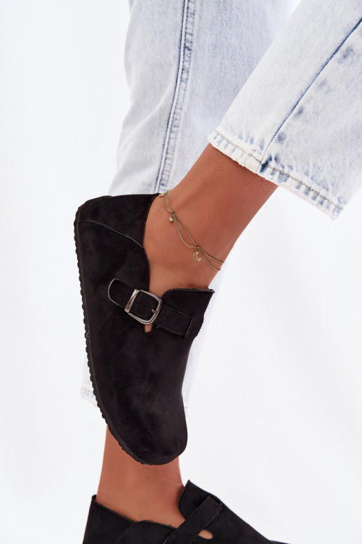 chaussures Féminin en daim écologiqueoÀe avec boucles couleur noire Ismora