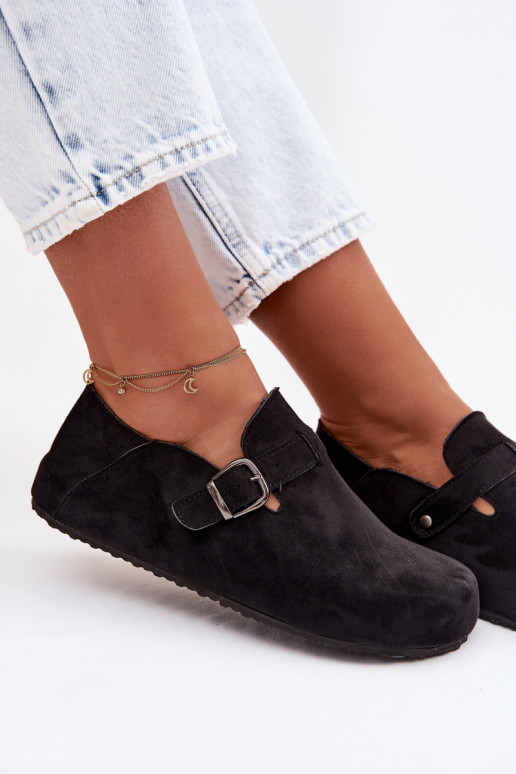 chaussures Féminin en daim écologiqueoÀe avec boucles couleur noire Ismora