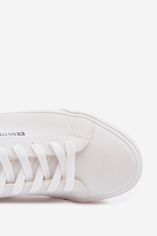 pour hommes chaussures décontractées en cuir écologique Big Star TT174001 couleur blanche