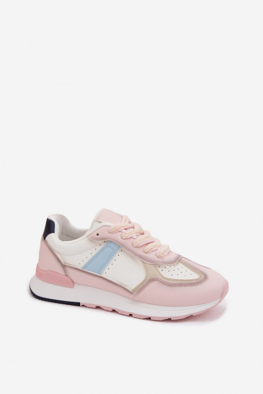 Chaussures modèle baskets Féminin en cuir écologique couleur rose Kelira