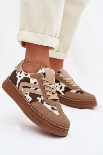 Chaussures de sport femme style décontracté avec plateforme couleur sable Denissa