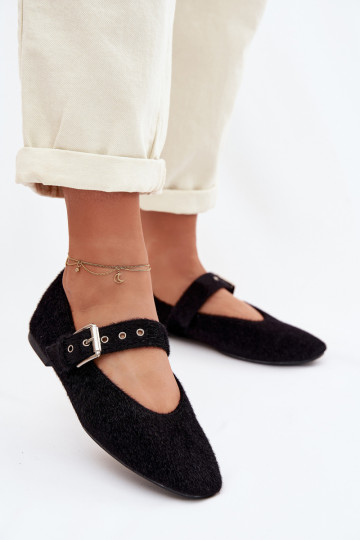 Ballerines femme avec lanières couleur noire Pamira 2