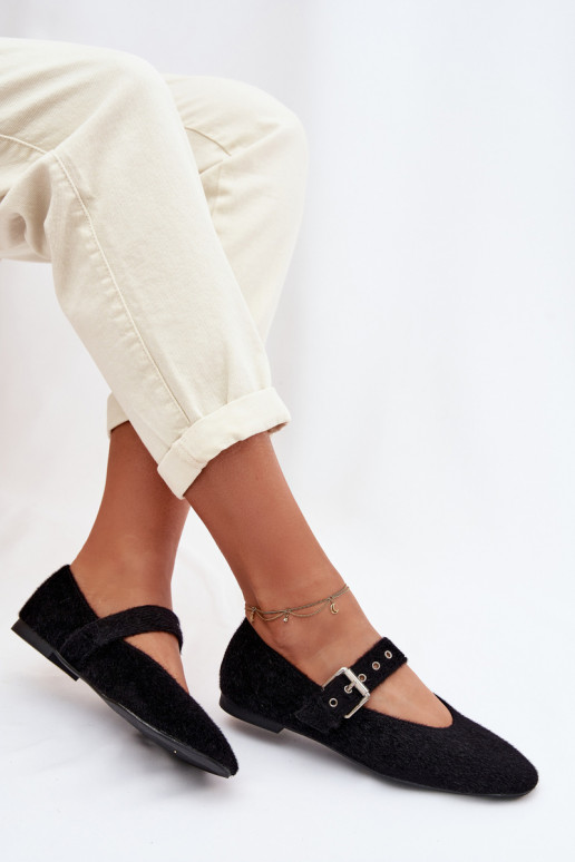 Ballerines Féminin avec des sangles couleur noire Pamira