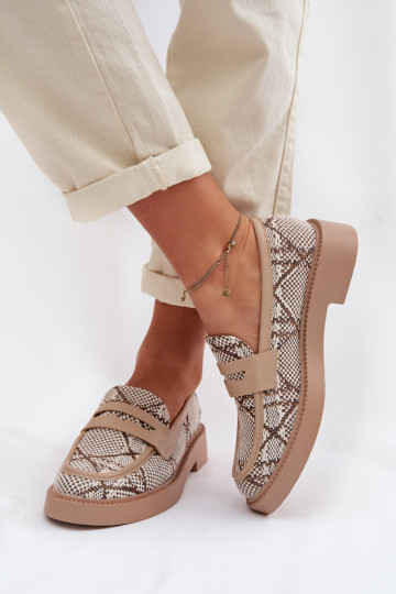 mocassins pour femmes À motifs beige Barisa