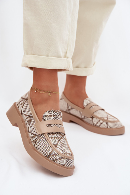 mocassins pour femmes À motifs beige Barisa