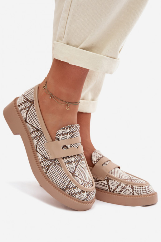 mocassins pour femmes À motifs beige Barisa