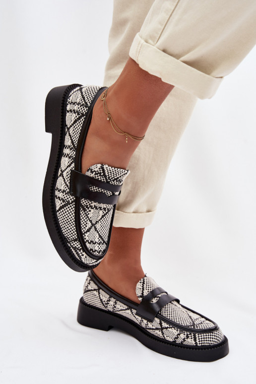 mocassins pour femmes À motifs couleur noire Barisa