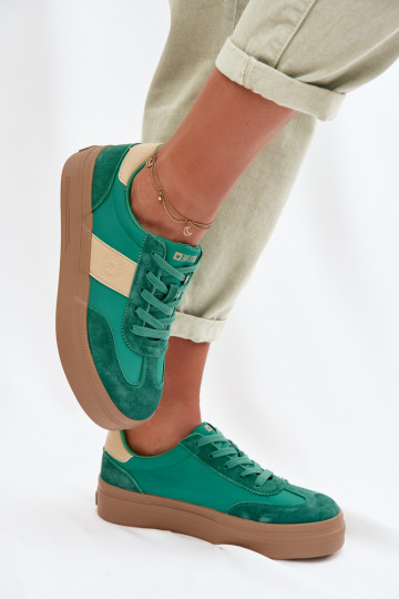 en daim Chaussures modèle baskets Féminin Big Star TT274163 couleur verte