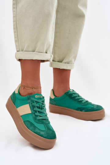 en daim Chaussures modèle baskets Féminin Big Star TT274163 couleur verte 2