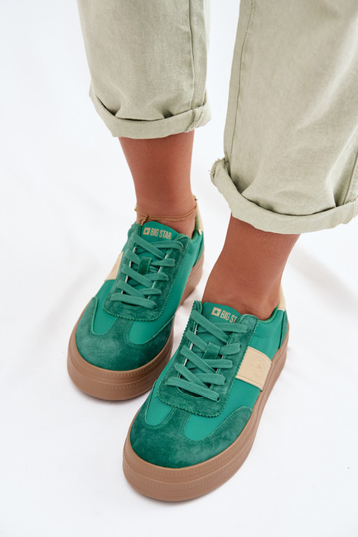 en daim Chaussures modèle baskets Féminin Big Star TT274163 couleur verte