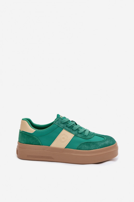 en daim Chaussures modèle baskets Féminin Big Star TT274163 couleur verte
