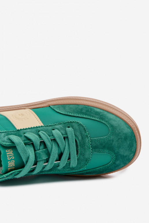 en daim Chaussures modèle baskets Féminin Big Star TT274163 couleur verte