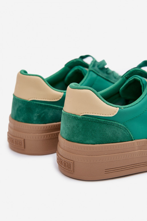 en daim Chaussures modèle baskets Féminin Big Star TT274163 couleur verte