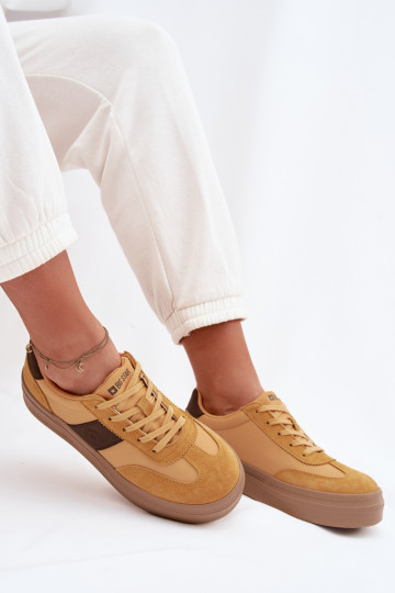 Chaussures de sport femme en daim Big Star TT274166 style décontracté couleur jaune