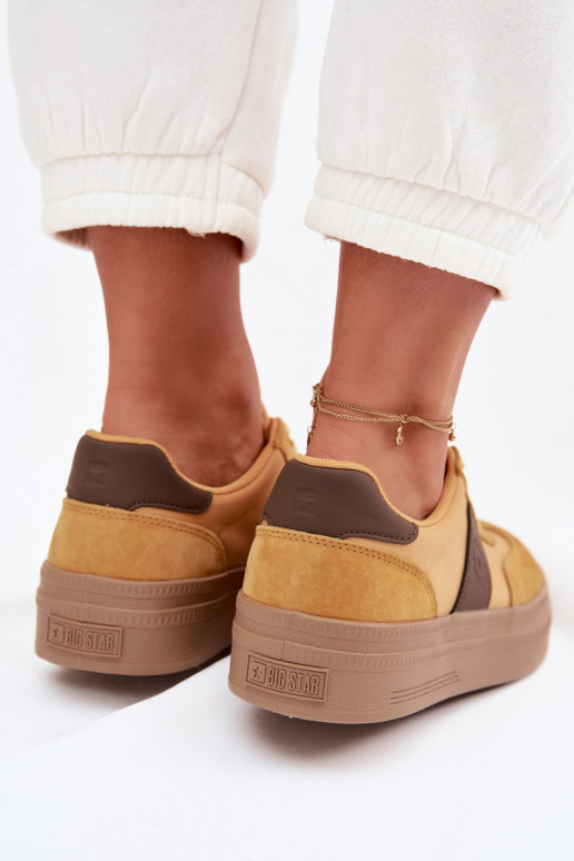 en daim Chaussures modèle baskets Féminin Big Star TT274166 couleur jaune