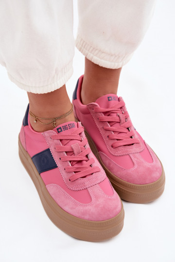 Chaussures de sport femme en daim Big Star TT274164 style décontracté couleur rose