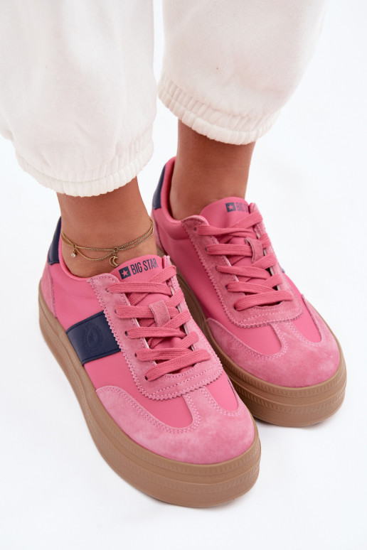 en daim Chaussures modèle baskets Féminin Big Star TT274164 couleur rose