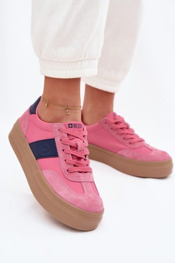 Chaussures de sport femme en daim Big Star TT274164 style décontracté couleur rose 2