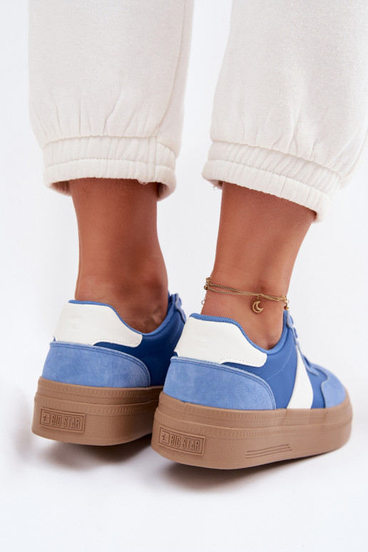 en daim Chaussures modèle baskets Féminin Big Star TT274165 couleur bleue