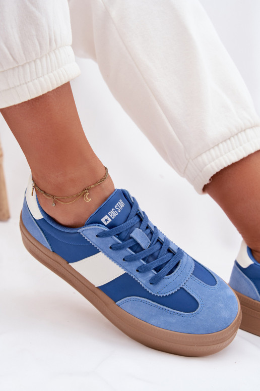 en daim Chaussures modèle baskets Féminin Big Star TT274165 couleur bleue