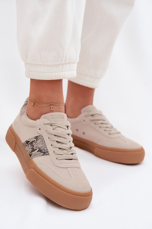 Chaussures modèle baskets Féminin Ze DANSstaÀkami Peau de serpent Big Star TT274299 couleur grise