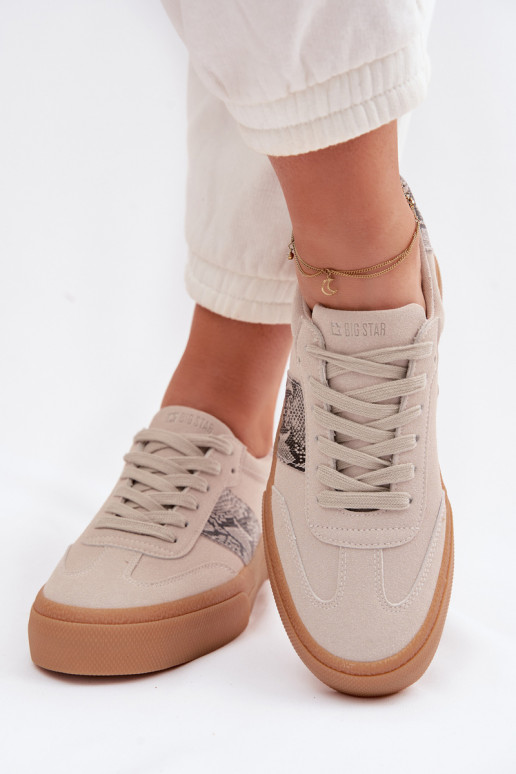 Chaussures modèle baskets Féminin Ze DANSstaÀkami Peau de serpent Big Star TT274299 couleur grise