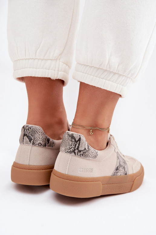 Chaussures modèle baskets Féminin Ze DANSstaÀkami Peau de serpent Big Star TT274299 couleur grise