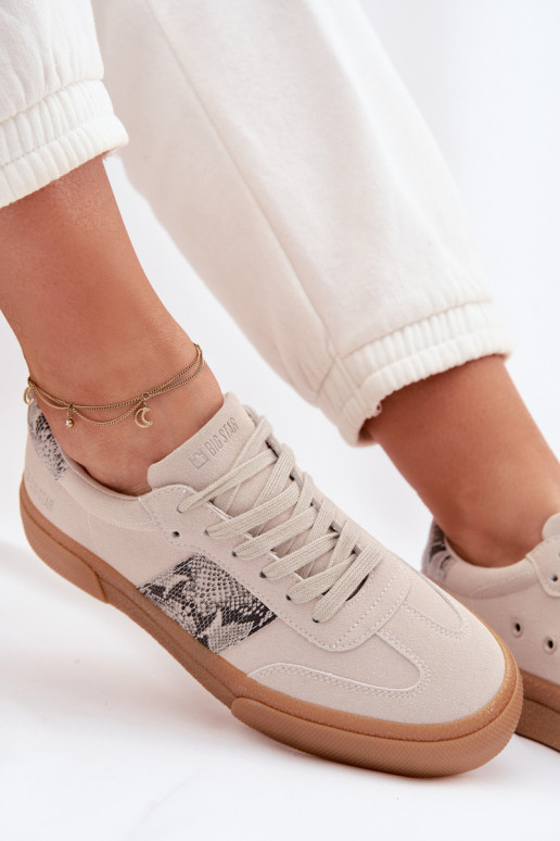 Chaussures modèle baskets Féminin Ze DANSstaÀkami Peau de serpent Big Star TT274299 couleur grise