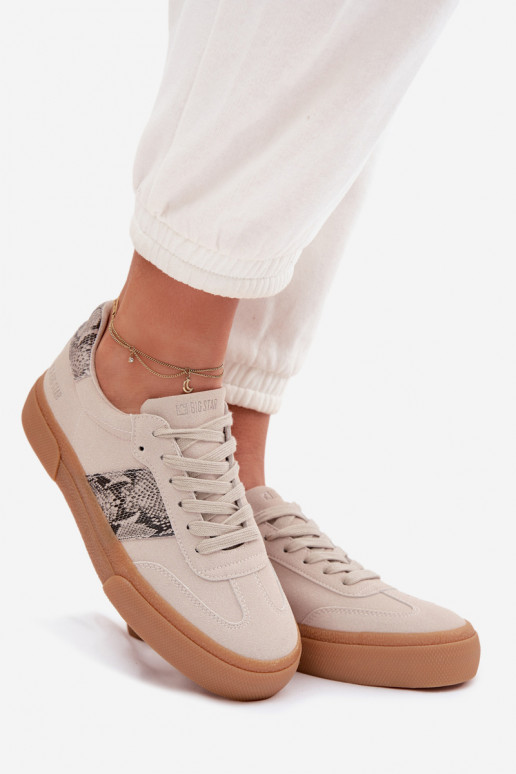 Chaussures modèle baskets Féminin Ze DANSstaÀkami Peau de serpent Big Star TT274299 couleur grise