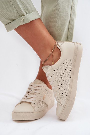 Chaussures de sport femme avec éléments ajourés Big Star TT274292 style décontracté couleur sable