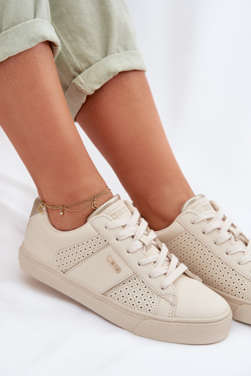 Chaussures modèle baskets Féminin avec des éléments ajourés Big Star TT274292 beige