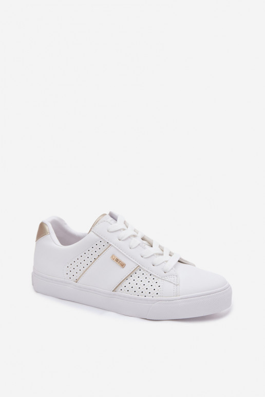 Chaussures modèle baskets Féminin avec des éléments ajourés Big Star TT274291 couleur blanche