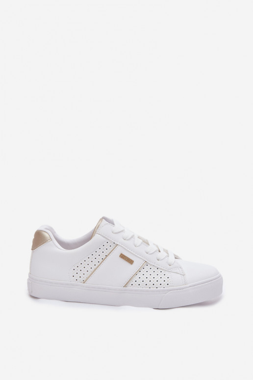 Chaussures modèle baskets Féminin avec des éléments ajourés Big Star TT274291 couleur blanche