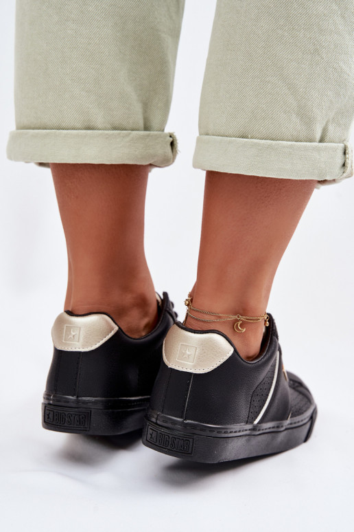 Chaussures modèle baskets Féminin avec des éléments ajourés Big Star TT274290 couleur noire