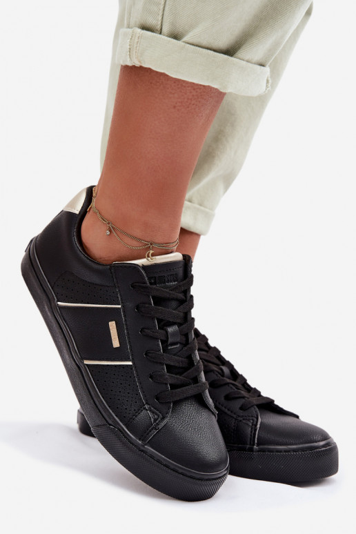 Chaussures modèle baskets Féminin avec des éléments ajourés Big Star TT274290 couleur noire