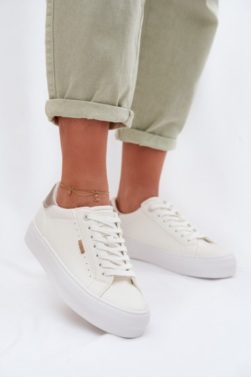 Chaussures modèle baskets avec une plateforme Big Star TT274805 couleur blanche 2