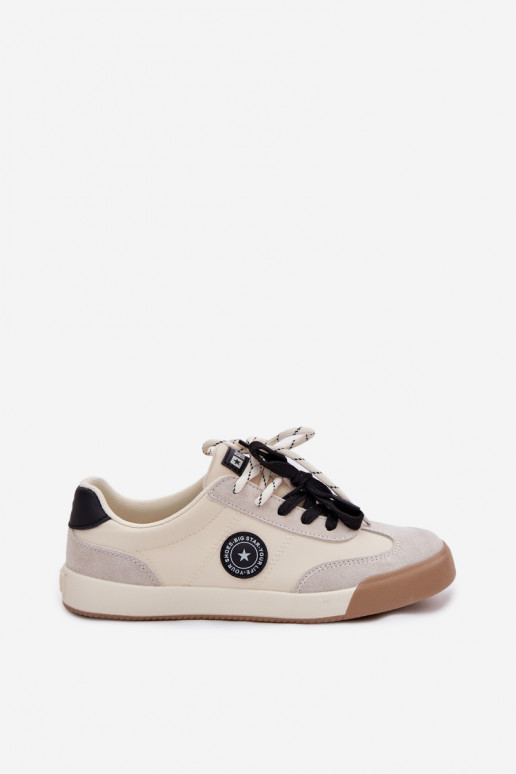 Chaussures modèle baskets FémininPodÀójnym Laçagem Big Star TT274168 beige